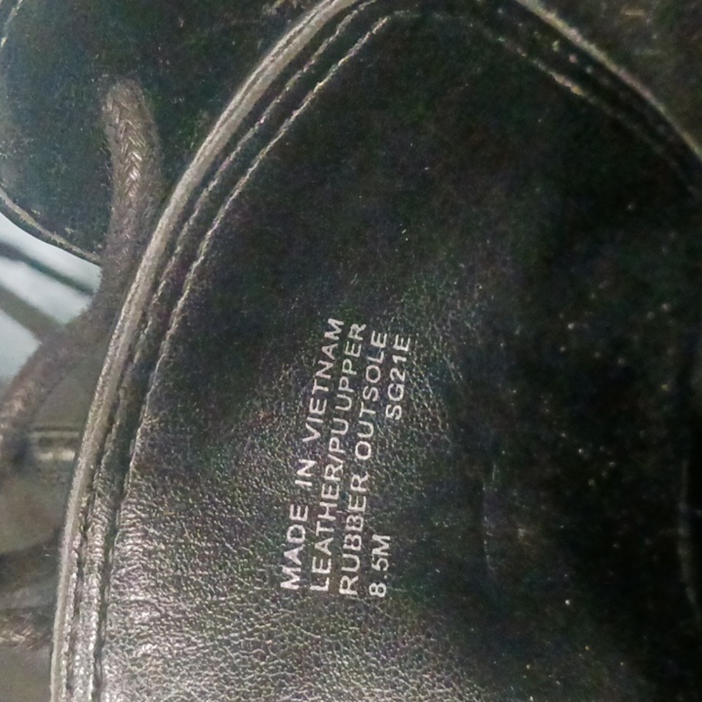 Michael Kors Women's Black Leather Ankle Boots Lace Up Moto Combat Size 8.5 - Picture 13 of 16